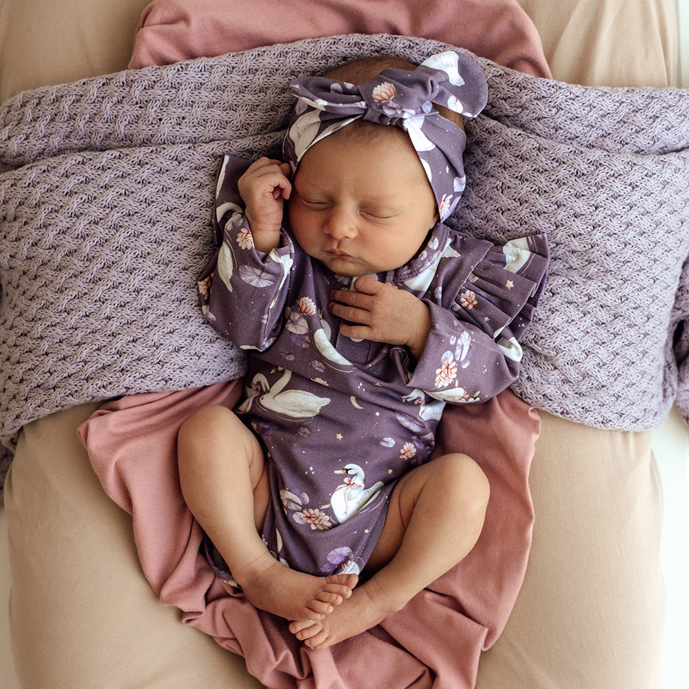 Midnight Swan Long Sleeve Bodysuit