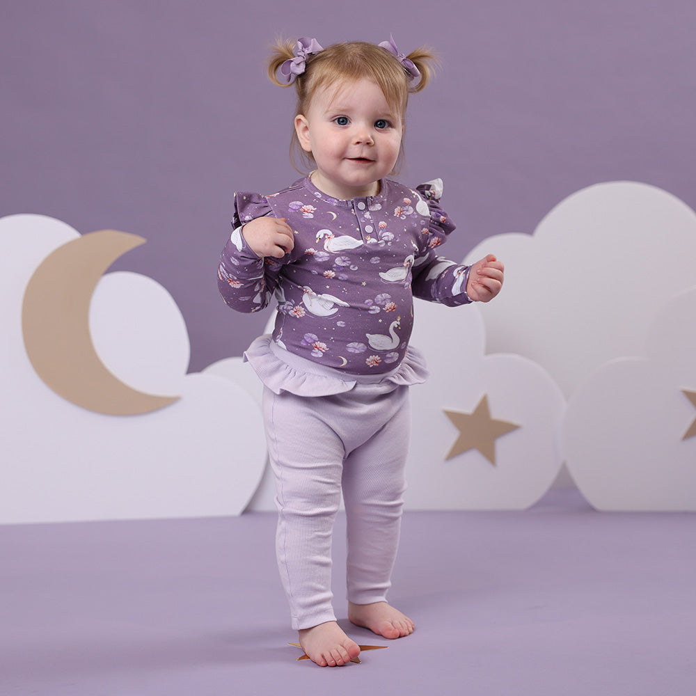 Midnight Swan Long Sleeve Bodysuit