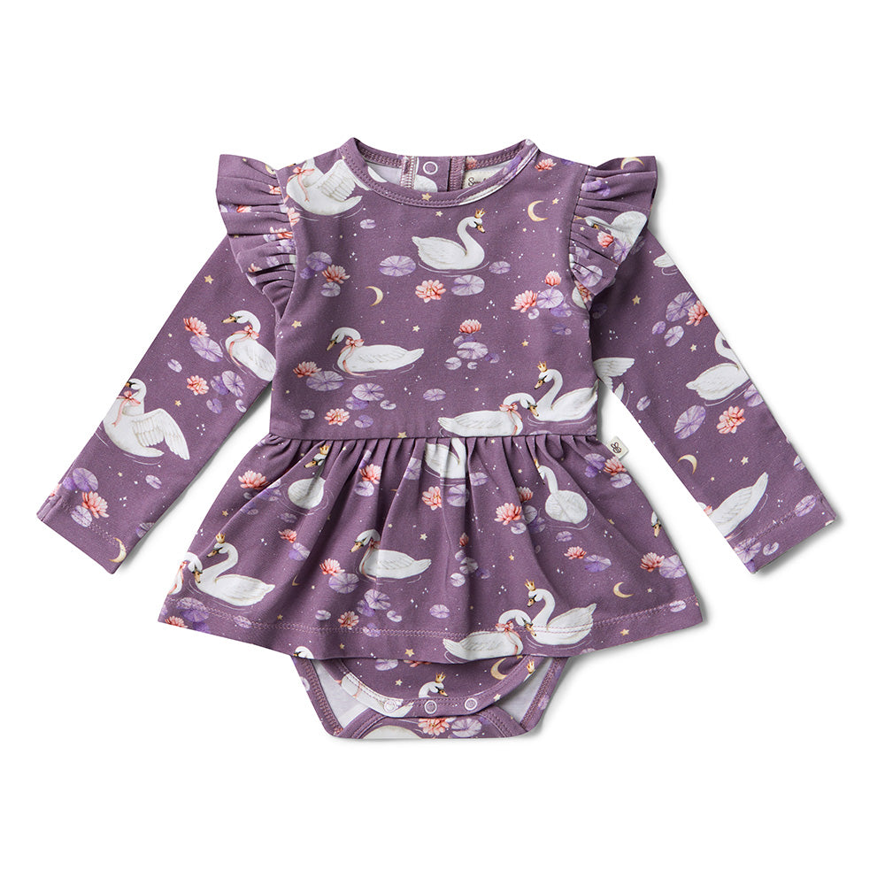 Midnight Swan Long Sleeve Dress