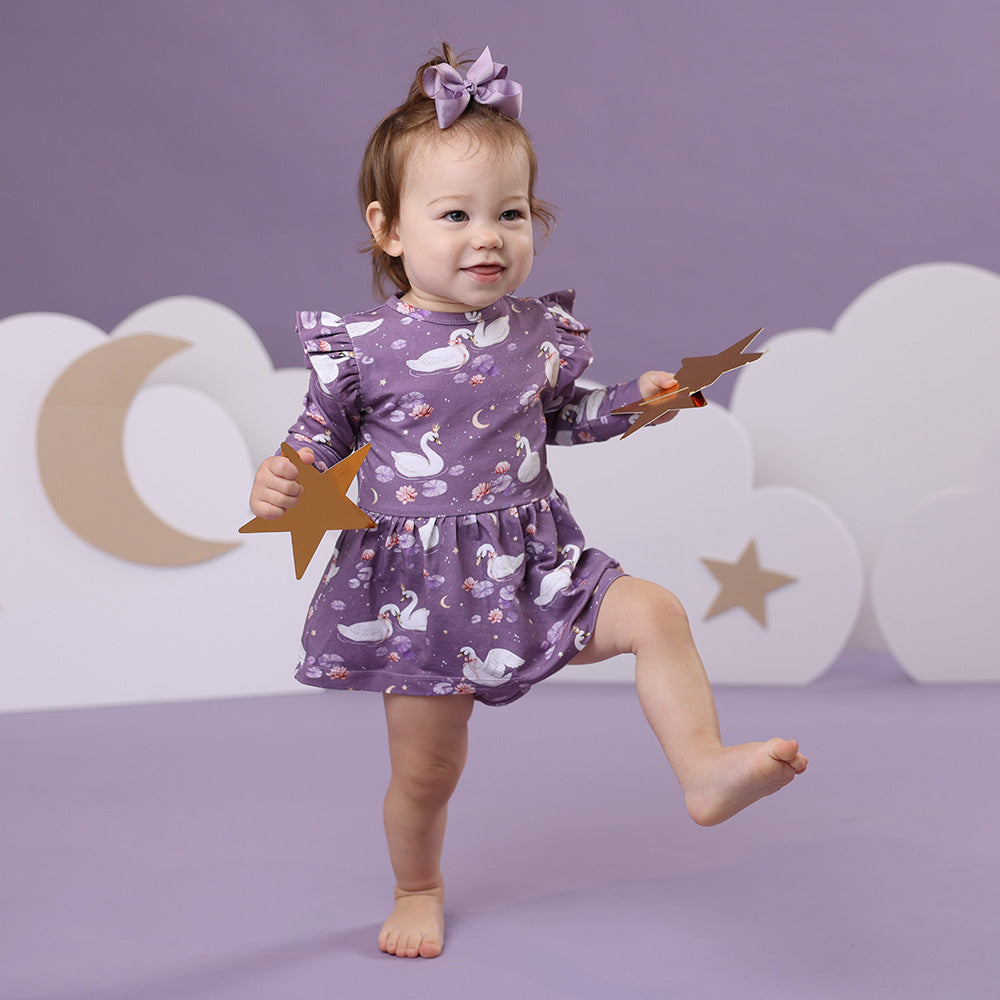 Midnight Swan Long Sleeve Dress