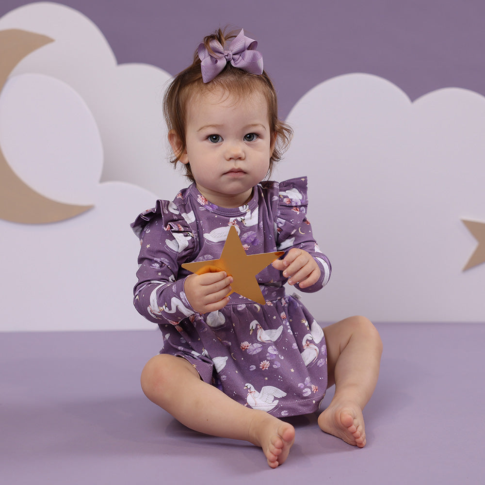 Midnight Swan Long Sleeve Dress