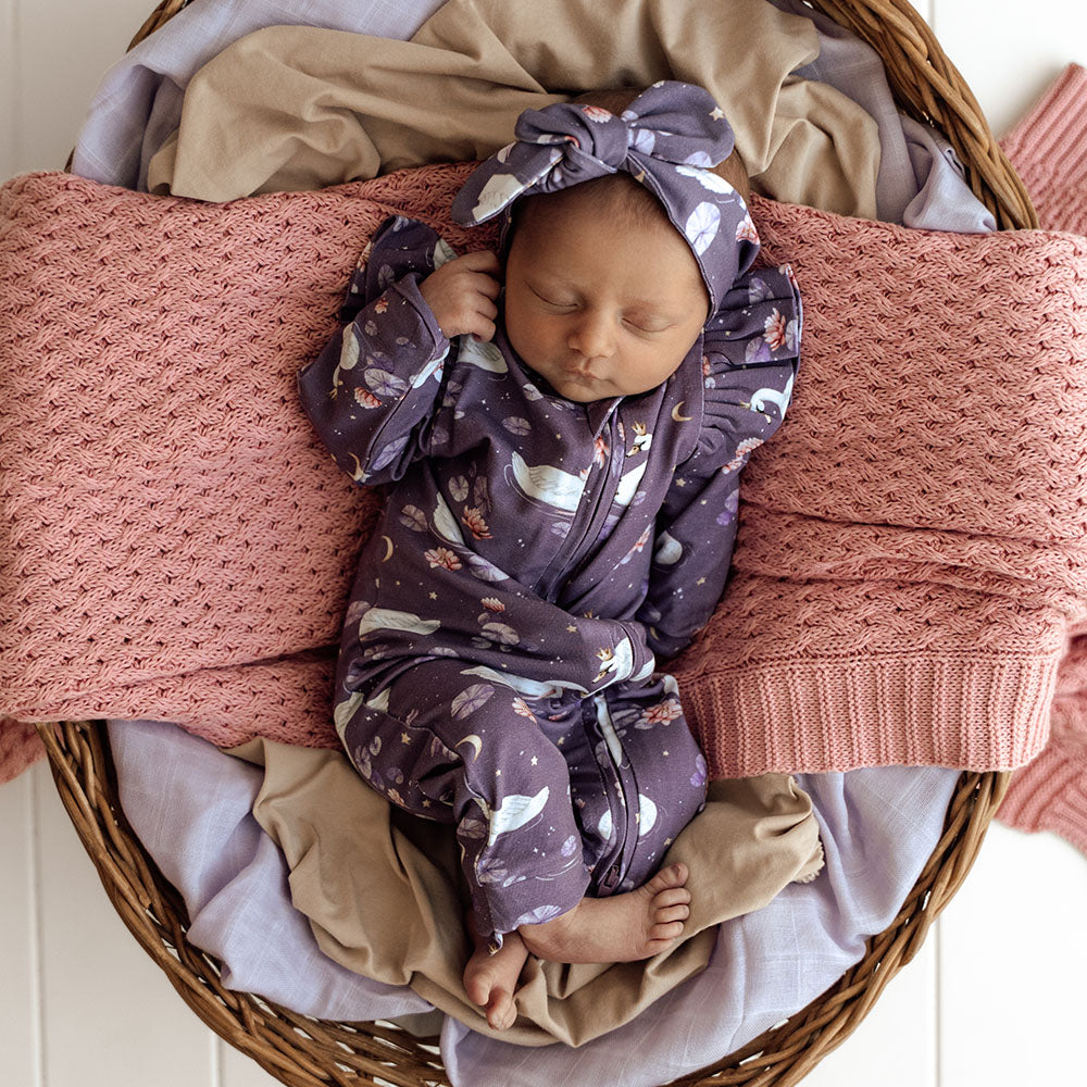 Midnight Swan Snugglesuit Convertible Romper