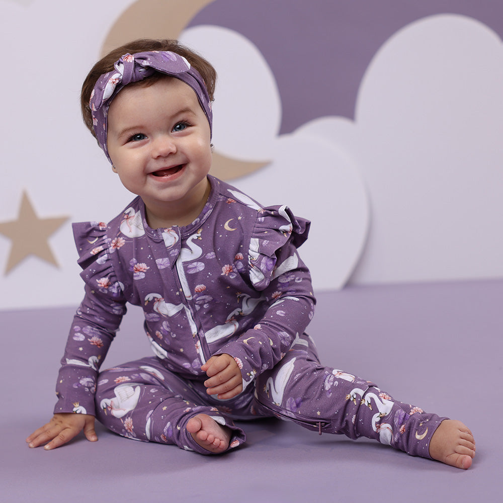 Midnight Swan Snugglesuit Convertible Romper