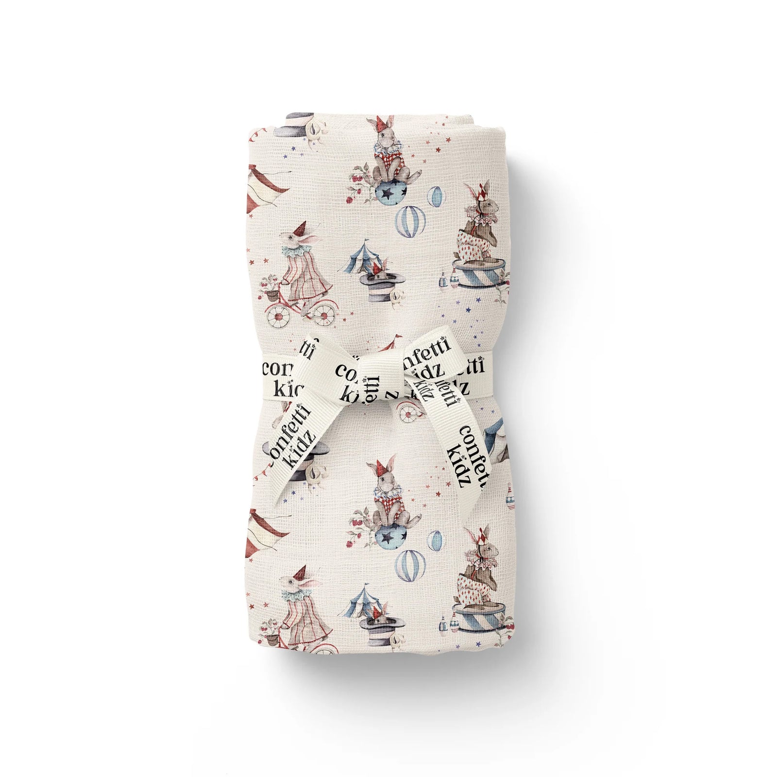 Circus Bunnies Muslin Swaddle