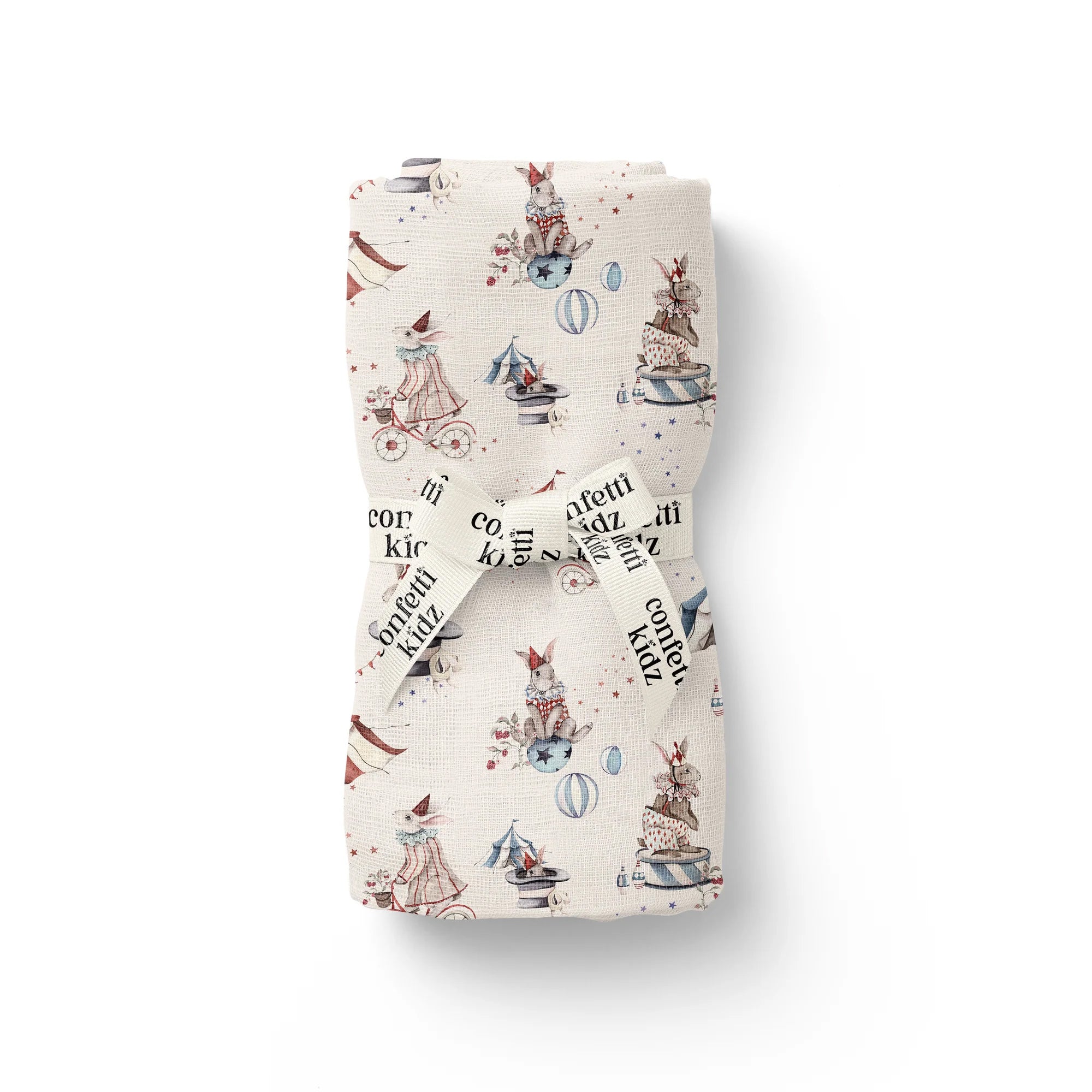 Circus Bunnies Muslin Swaddle