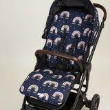 Pram Liner (Navy Rainbows)