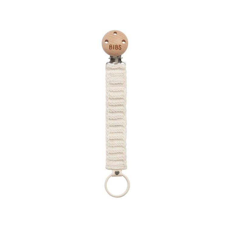 Knitted Pacifier Clip (Ivory)