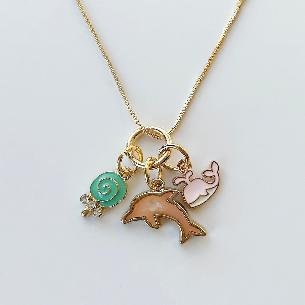 Dolphin, Whale & Lollipop Charm Necklace