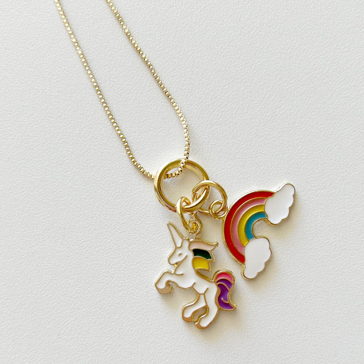 Unicorn & Rainbow Charm Necklace
