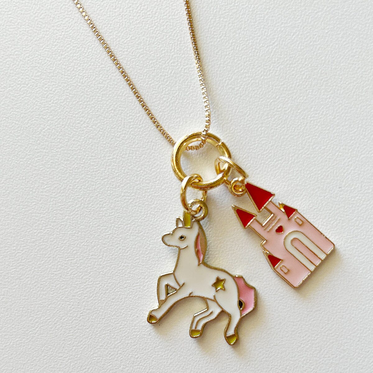 Castle & Unicorn Charm Necklace