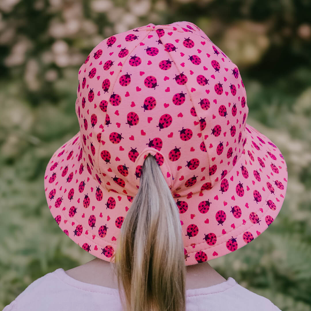 Ponytail Bucket Hat (Ladybug)