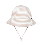 Ponytail Bucket Sun Hat (Natural Stripe)