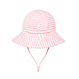 Ponytail Bucket Sun Hat (Pink Stripe)