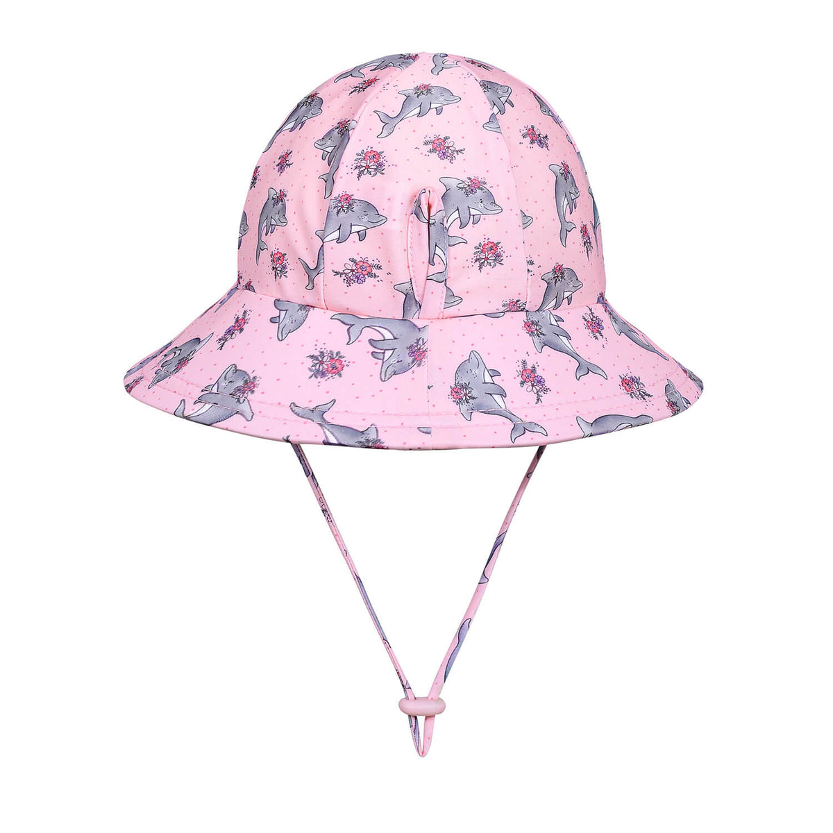 Ponytail Swim Bucket Beach Hat (Dolphin)