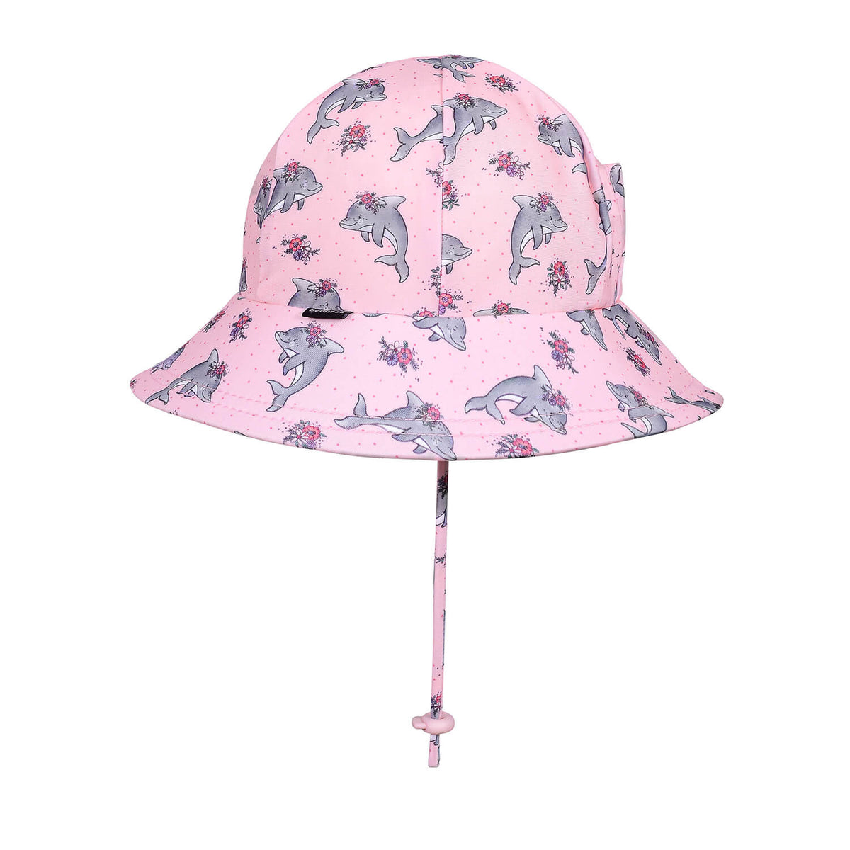 Ponytail Swim Bucket Beach Hat (Dolphin)