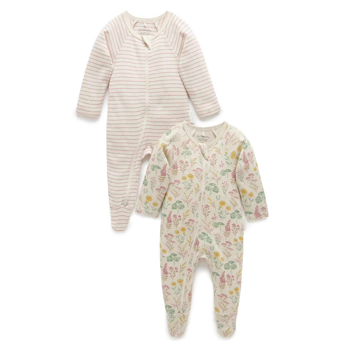 Lilypad Print Zip Growsuit (2 Pack)