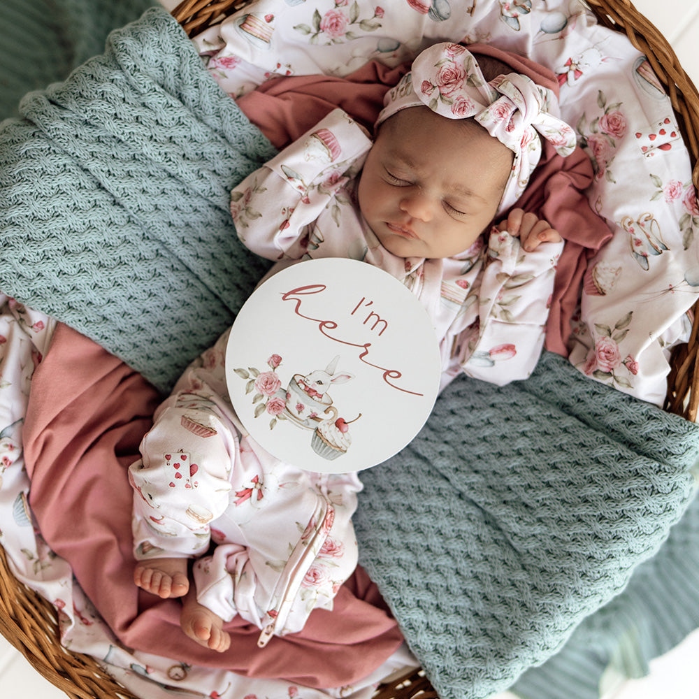 Tea Party & Sage Reversible Milestone Cards