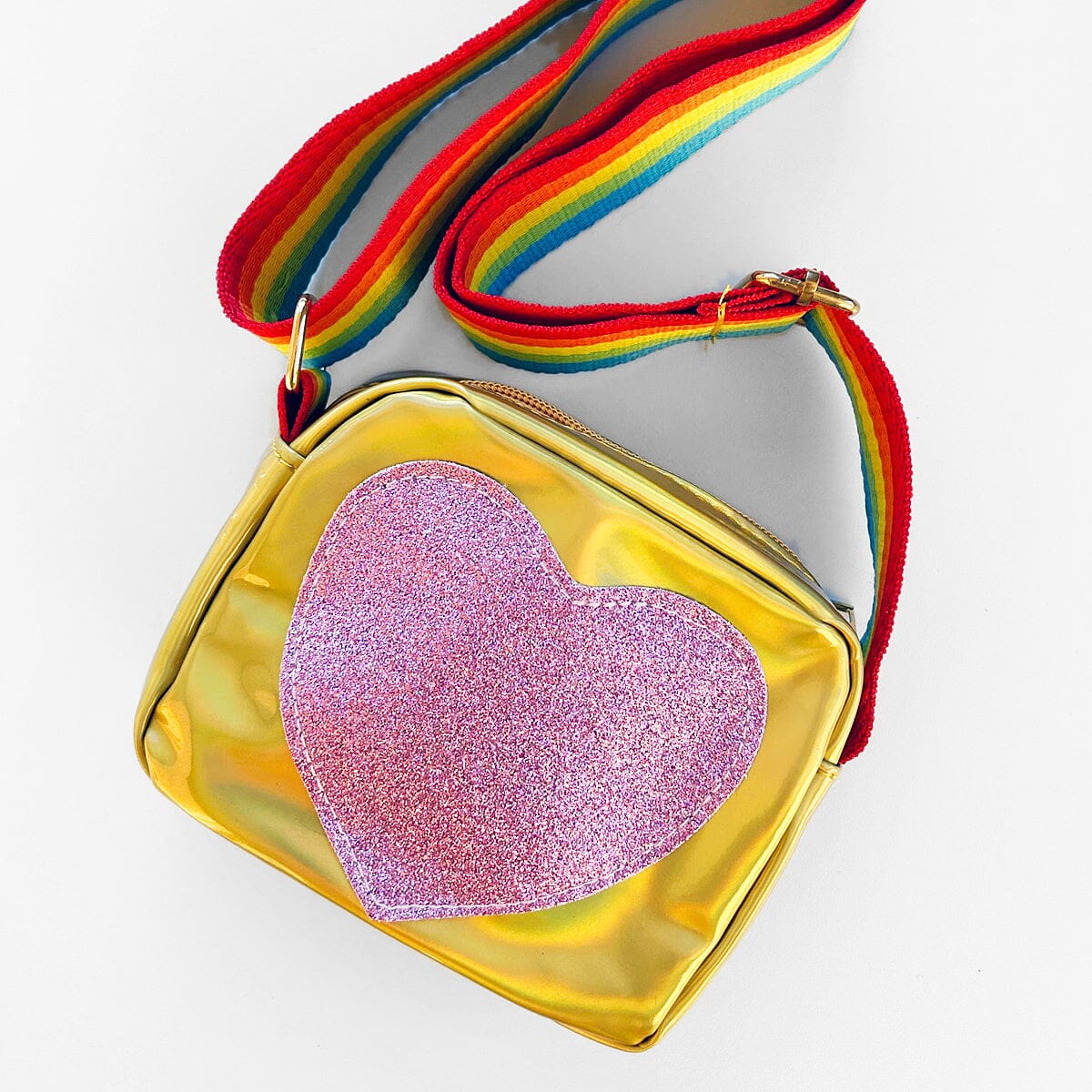 Glitter Heart Bag (Gold)