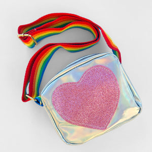 Glitter Heart Bag (Silver)