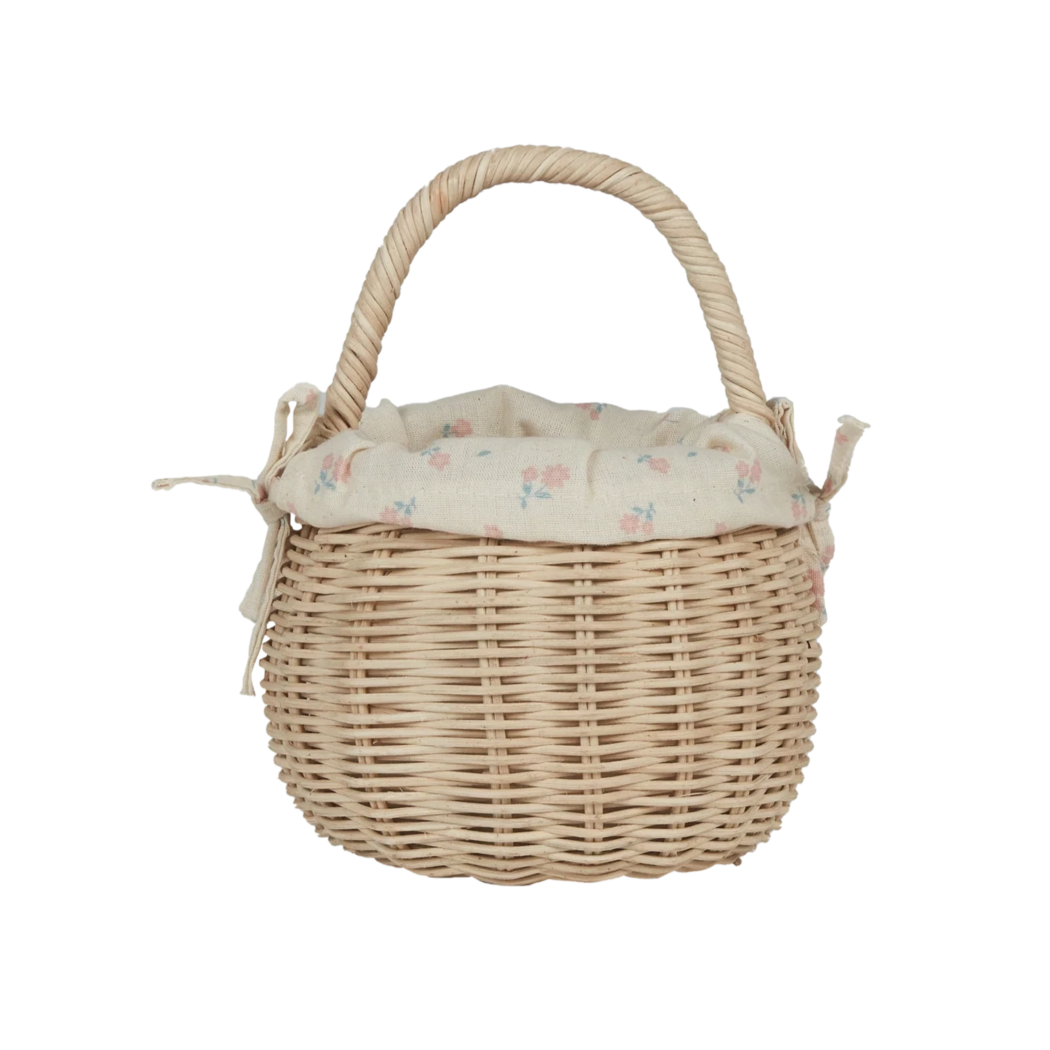 Rattan Berry Basket with Lining - Pansy