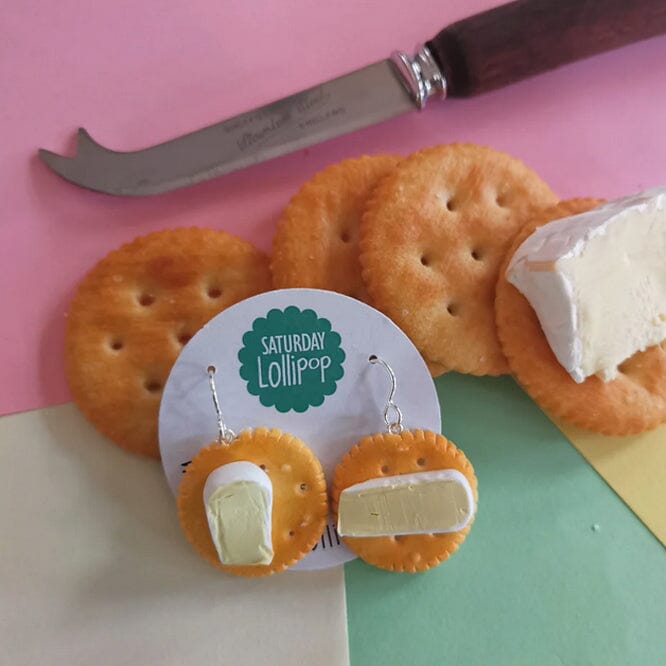 Cheese & Cracker Dangley Earrings