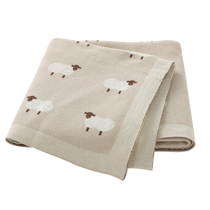 Sheep Knit Cot Blanket