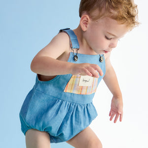 Rainbow Denim Romper