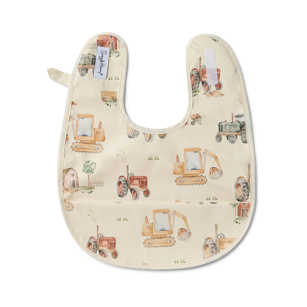 Diggers & Tractors Snuggle Bib