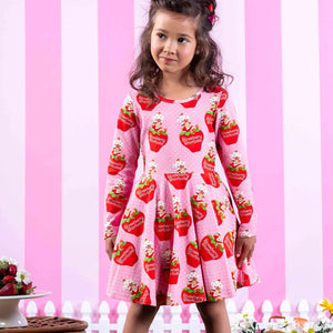 STRAWBERRY DELIGHT WAISTED DRESS