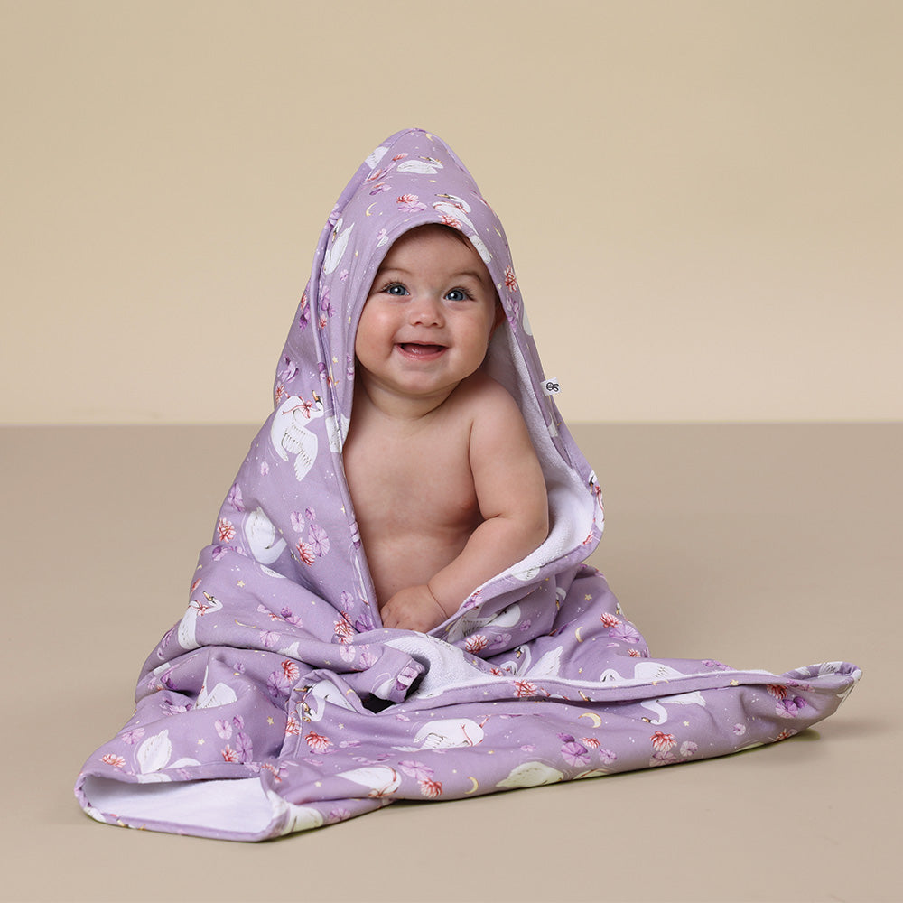 Swan Lake Hooded Baby Towel
