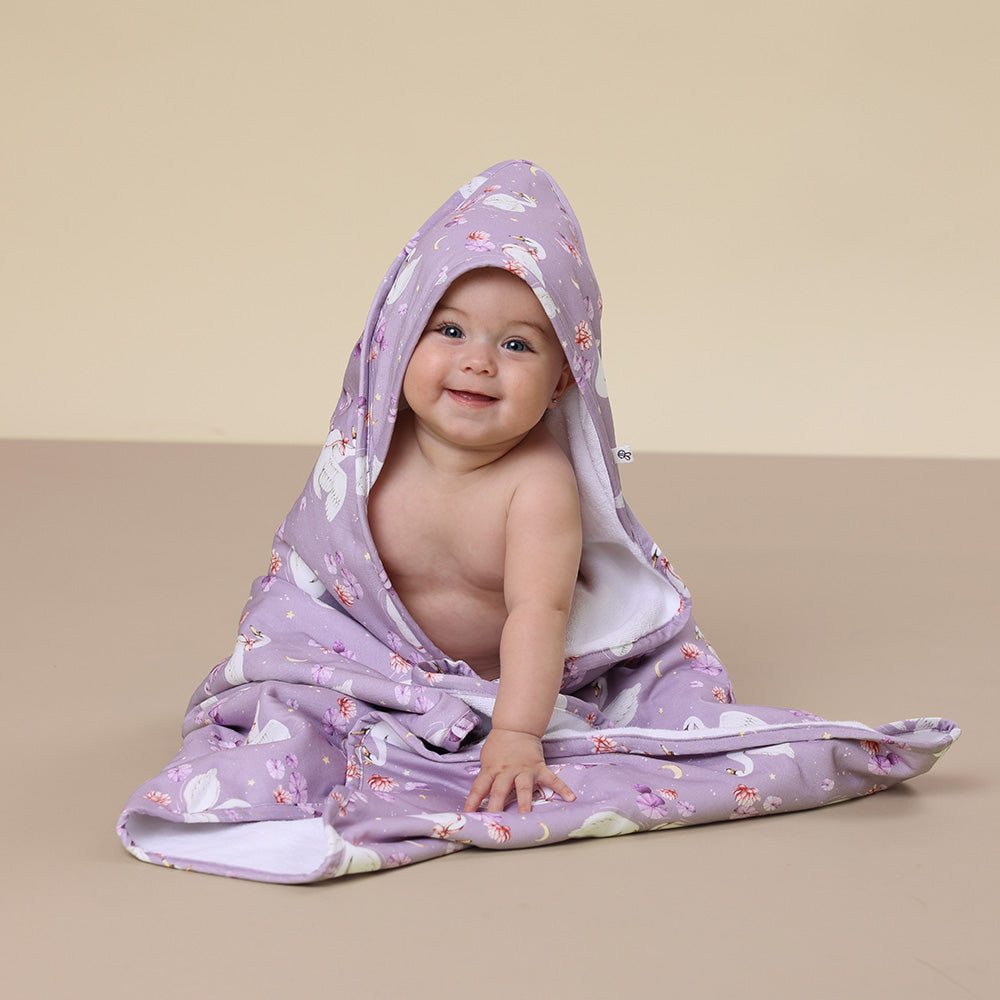 Swan Lake Hooded Baby Towel