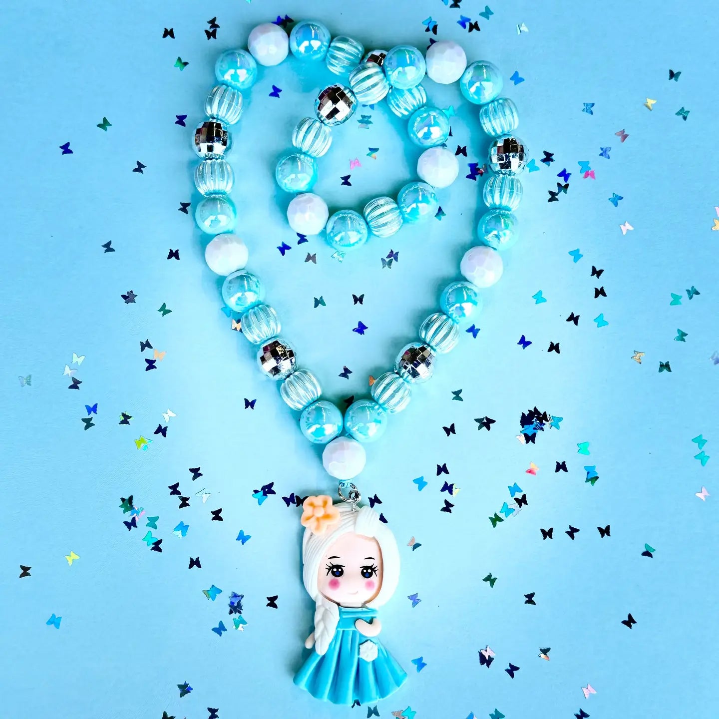 Blue Princess Bead Necklace