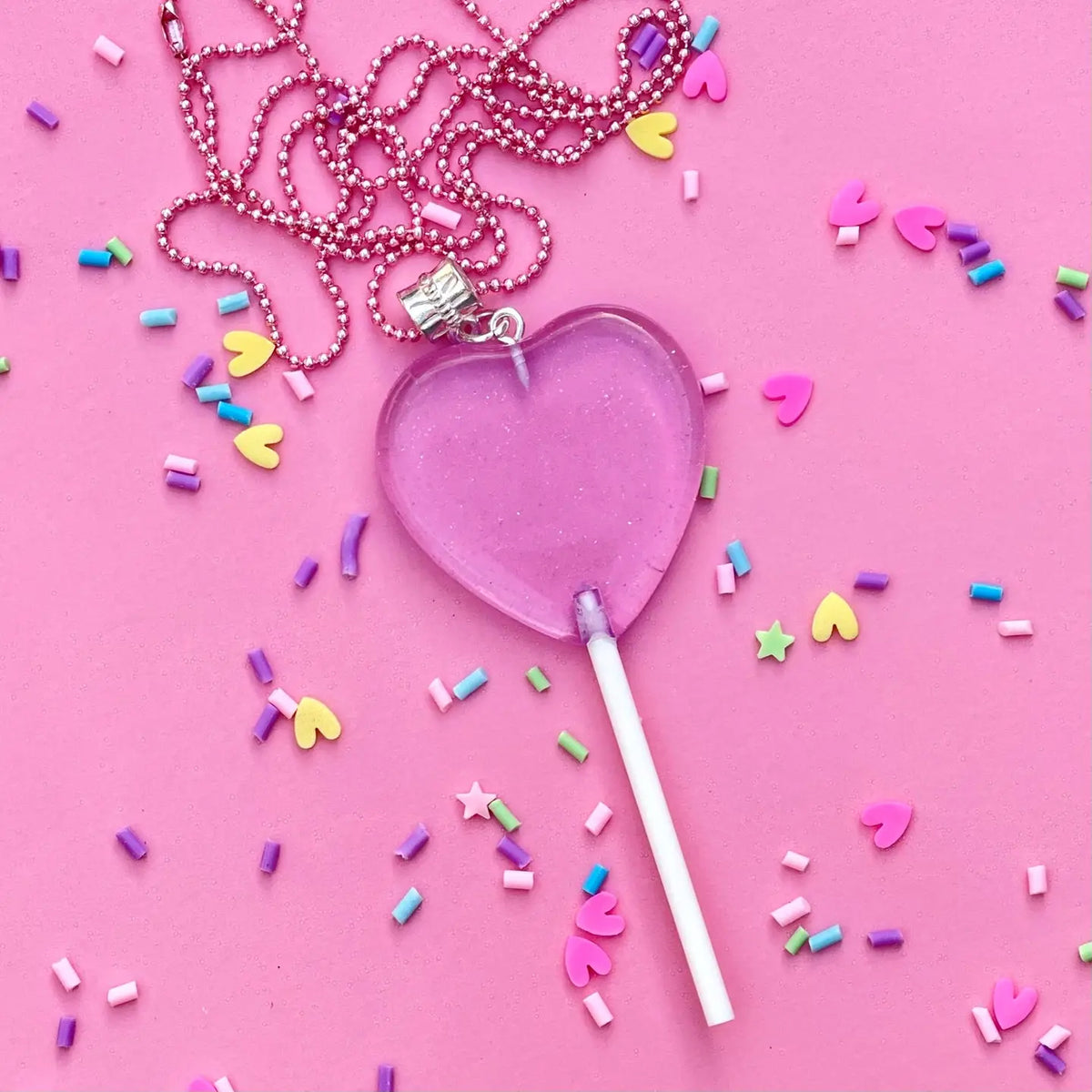 Lollipop Heart Necklace (Ass Colours)