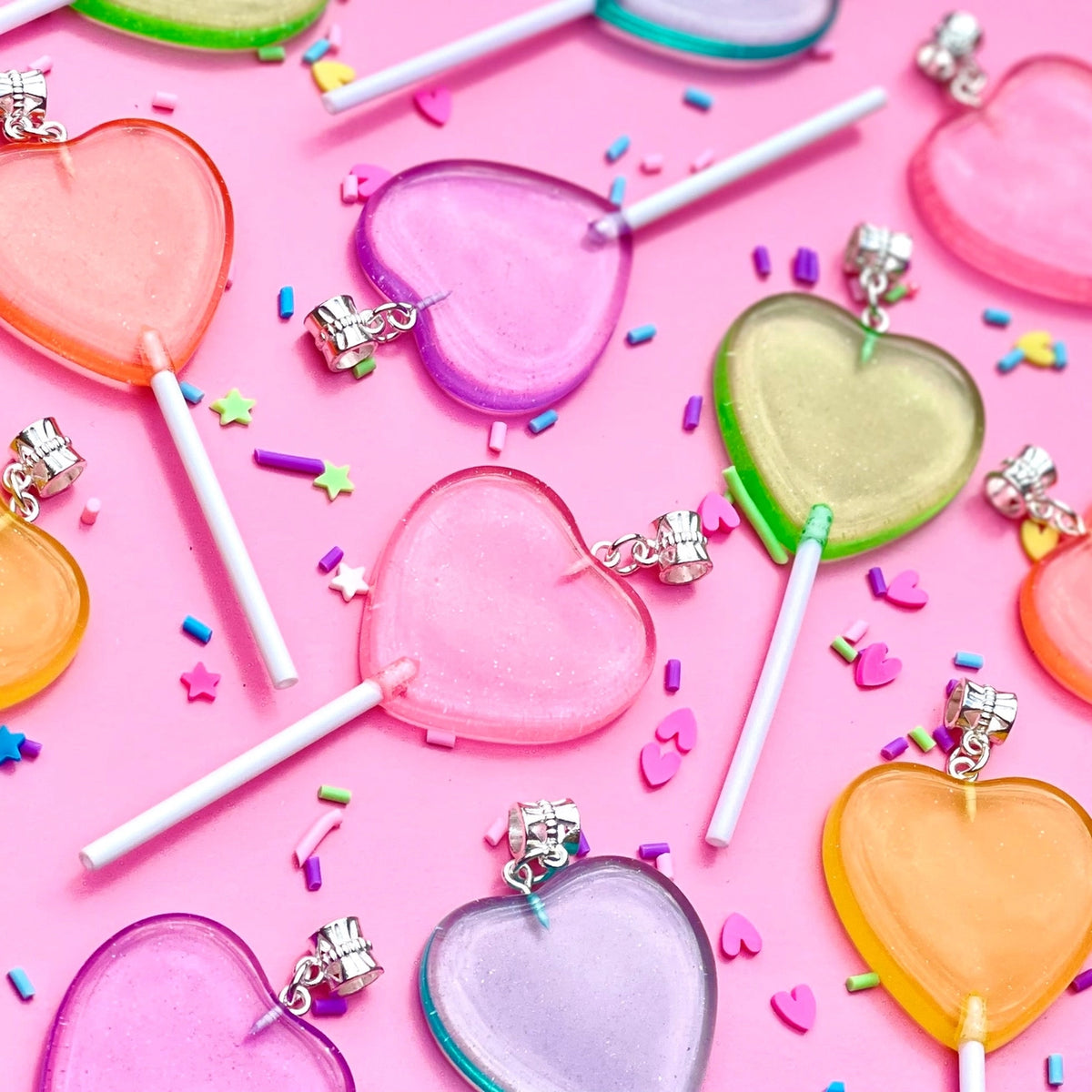 Lollipop Heart Necklace (Ass Colours)