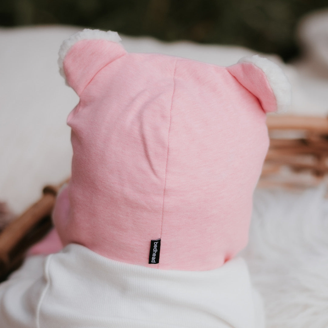 Teddy Fleecy Beanie (Baby Pink Marle)