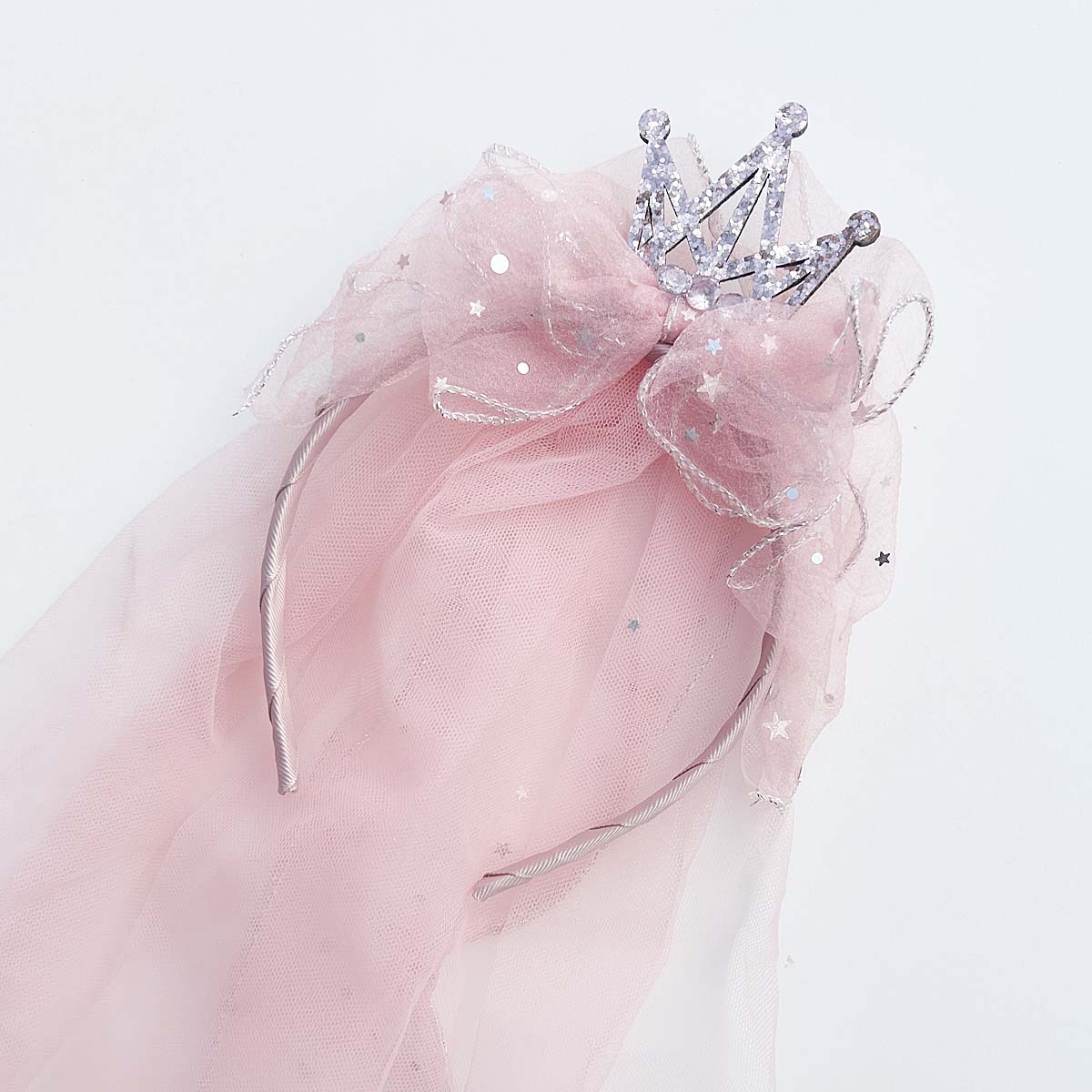 Tiara & Veil Headband (Dark Pink)