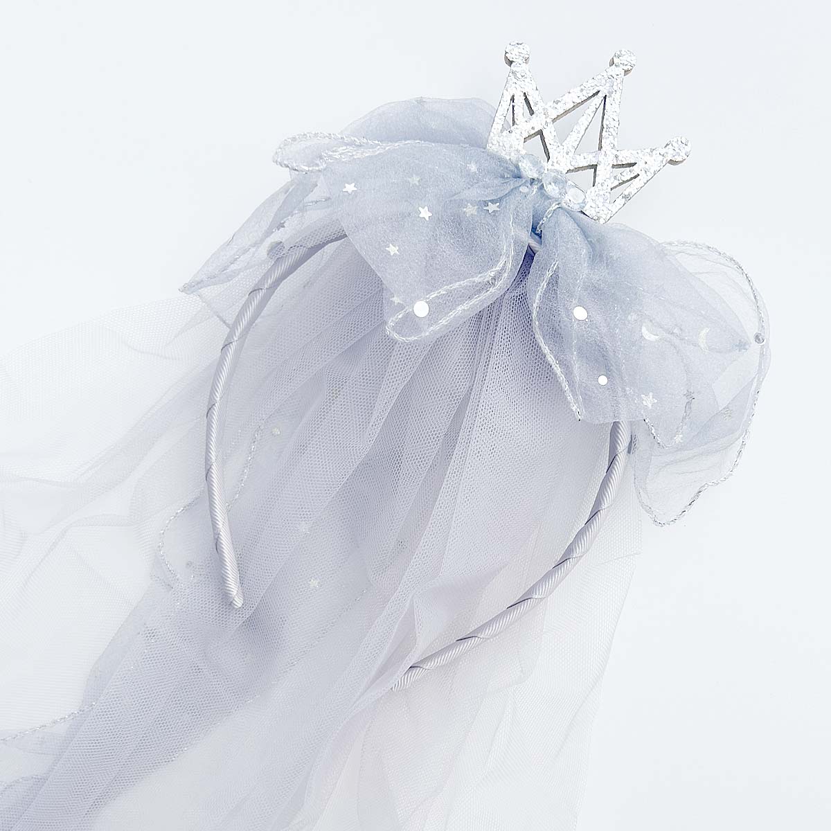 Tiara & Veil Headband (Grey)