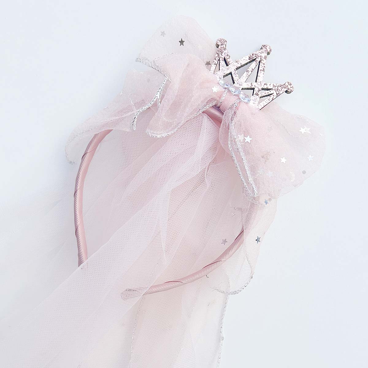 Tiara & Veil Headband (Light Pink)