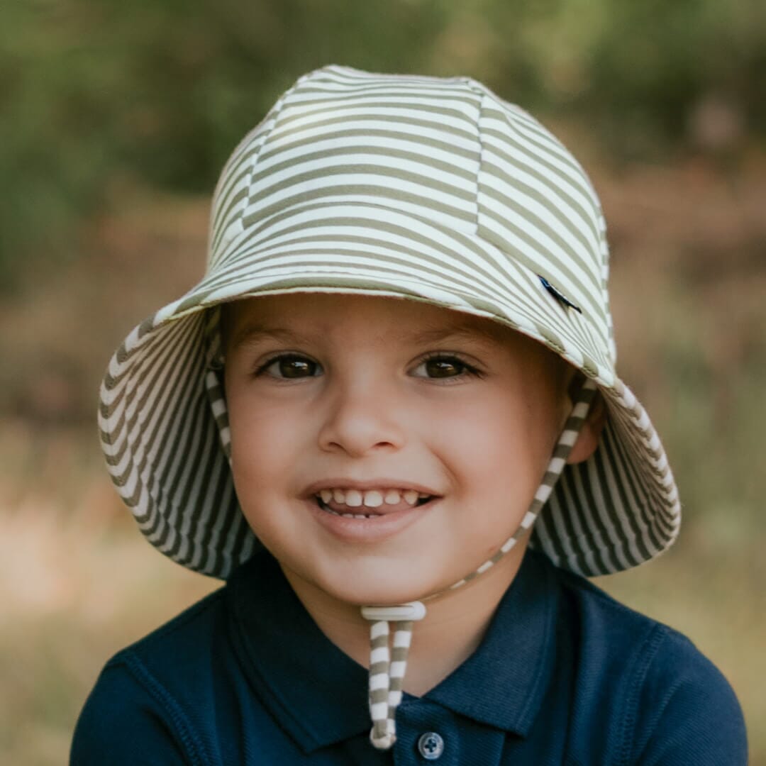 Toddler Bucket Sun Hat (Khaki Stripe)