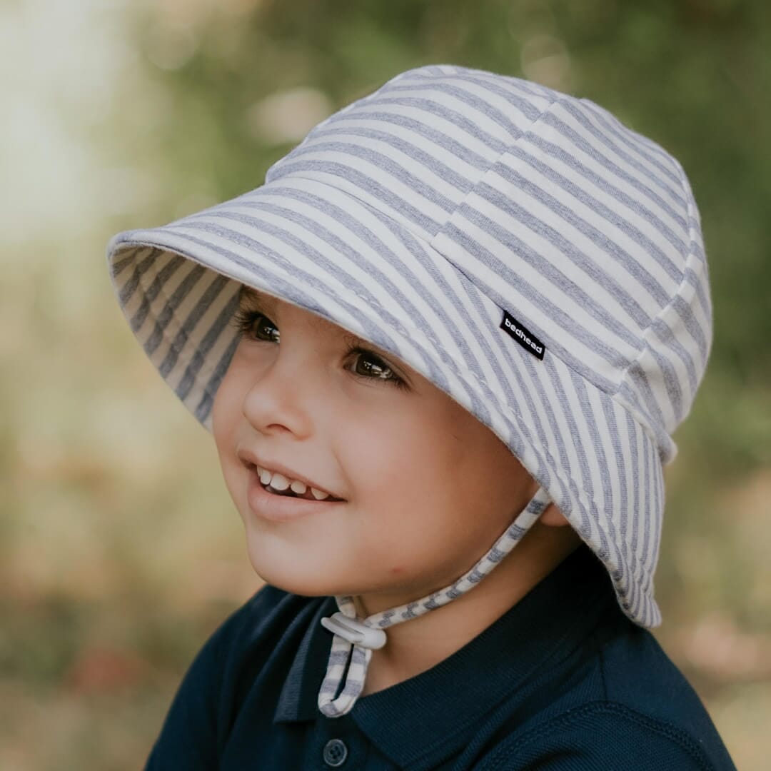Toddler Bucket Sun Hat (Grey Stripe)
