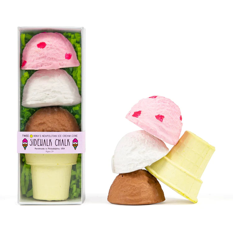Ninas Neapolitan Ice Cream Cone Handmade Sidewalk Chalk