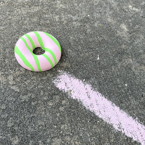 Drizzle Donut Handmade Sidewalk Chalk (Pink/Green)