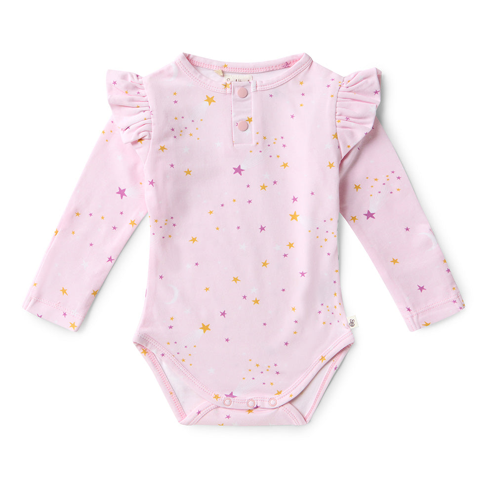 Twinkle Long Sleeve Bodysuit With Frill