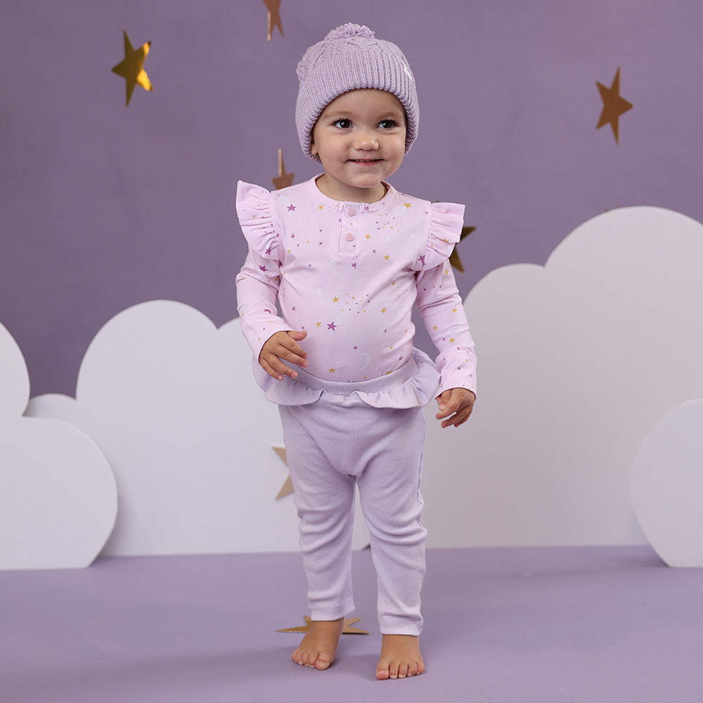 Twinkle Long Sleeve Bodysuit With Frill