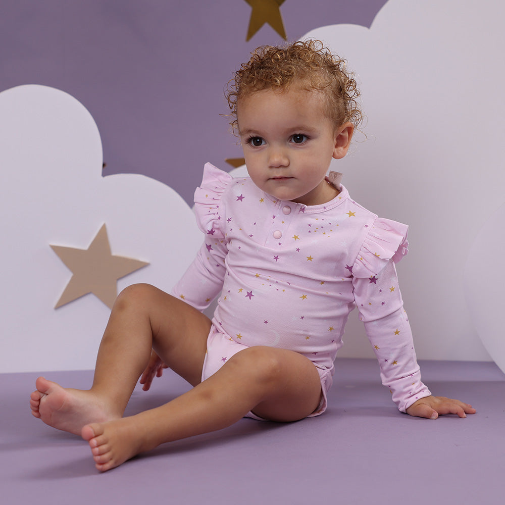 Twinkle Long Sleeve Bodysuit With Frill
