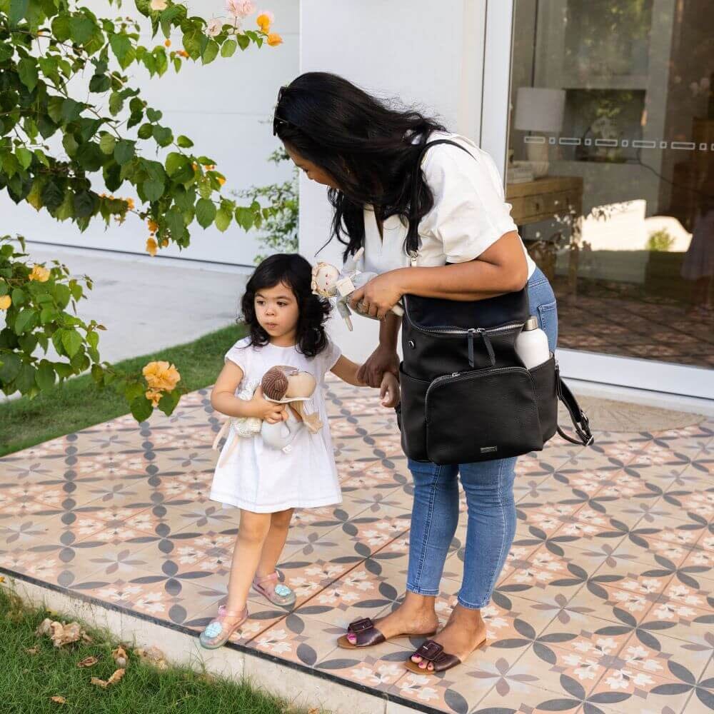 The Frankie Everyday Backpack - Vegan (Black/Silver)