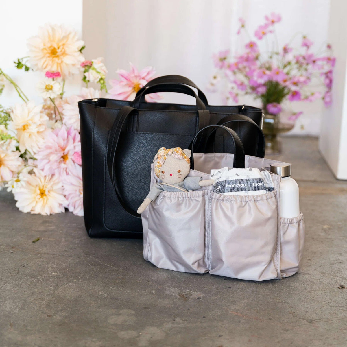 Ida Tote + Organiser (Vegan Black)