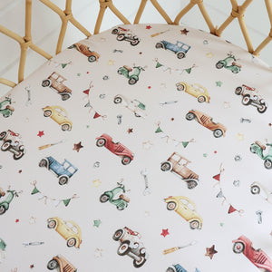 Vintage Cars Bassinet Sheet/Change Pad Cover
