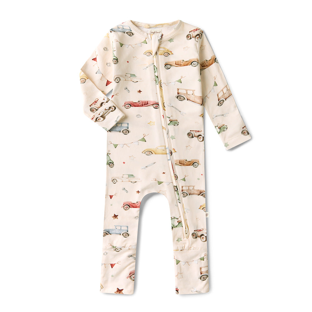 Vintage Cars Snugglesuit Convertible Romper