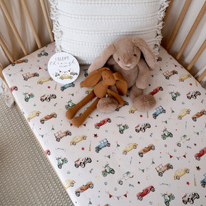 Vintage Cars Fitted Cot Sheet